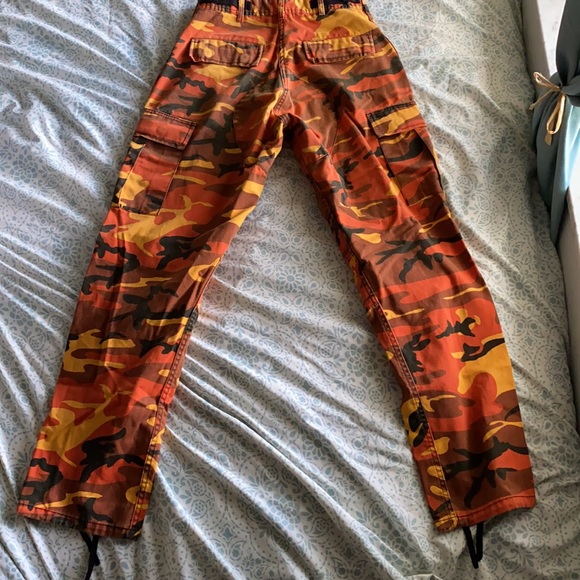 Orange Camo Cargo Pants - Picture 3 of 4